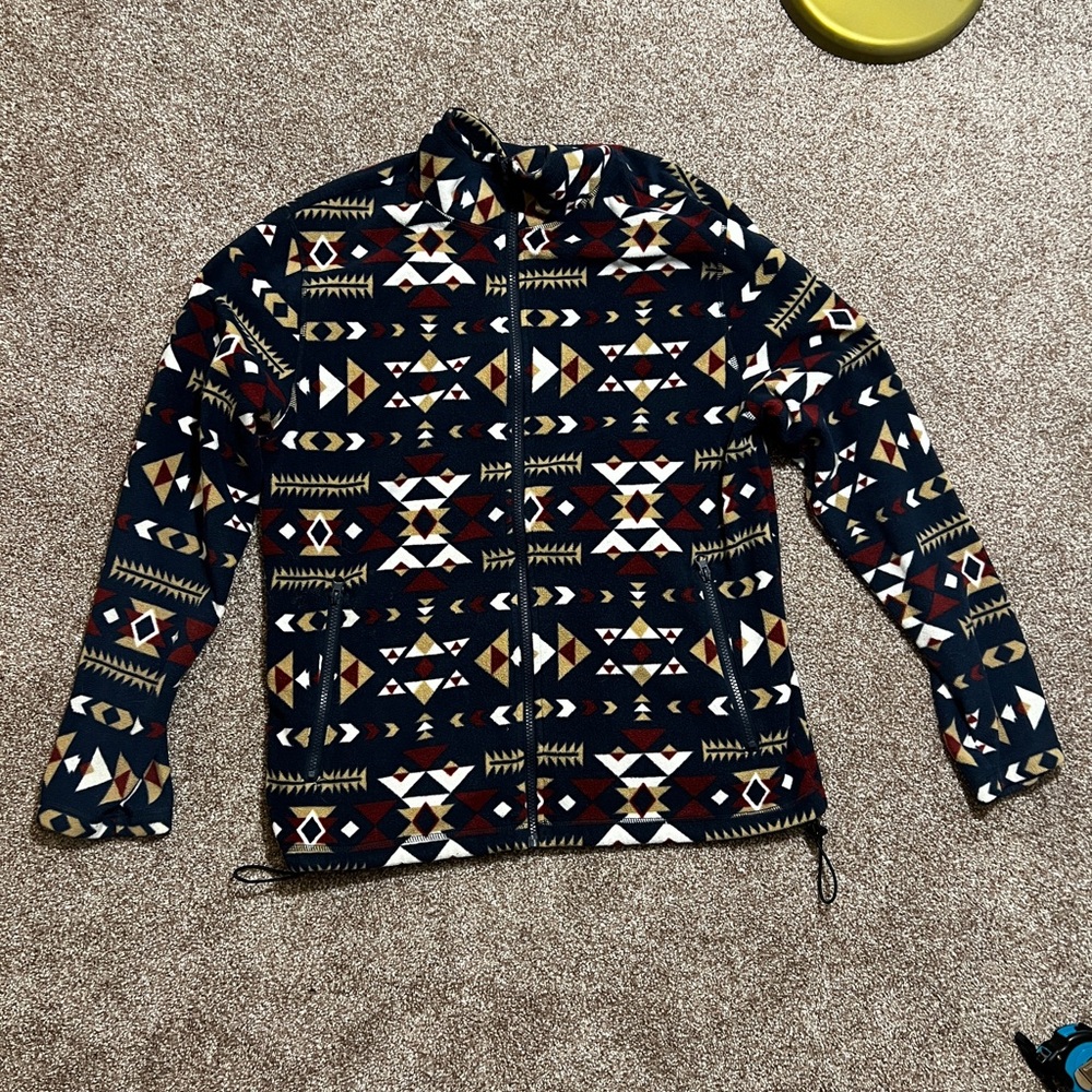 Original Use Men's Zip Up Sweater - Navy and Multicolor